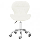 White Velvet Home Office Chair with Swivel Base, White