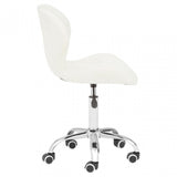 White Velvet Home Office Chair with Swivel Base, White