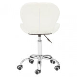White Velvet Home Office Chair with Swivel Base, White