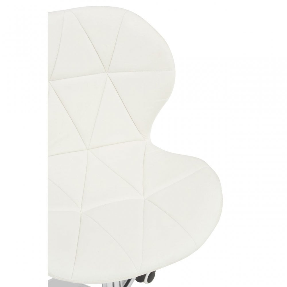 White Velvet Home Office Chair with Swivel Base, White