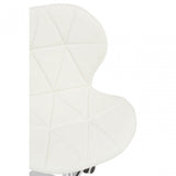 White Velvet Home Office Chair with Swivel Base, White