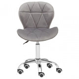 Grey Velvet Home Office Chair with Swivel Base, Grey
