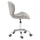 Grey Velvet Home Office Chair with Swivel Base, Grey