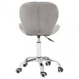 Grey Velvet Home Office Chair with Swivel Base, Grey