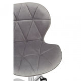 Grey Velvet Home Office Chair with Swivel Base, Grey