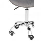 Grey Velvet Home Office Chair with Swivel Base, Grey