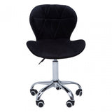 Black Velvet Home Office Chair with Swivel Base, Black