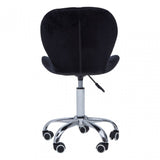 Black Velvet Home Office Chair with Swivel Base, Black
