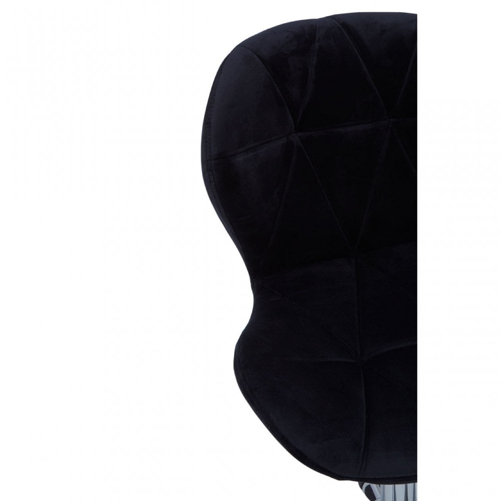 Black Velvet Home Office Chair with Swivel Base, Black