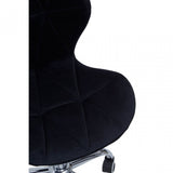 Black Velvet Home Office Chair with Swivel Base, Black