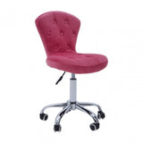 Pink Velvet Home Office Chair with Swivel Base