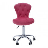 Pink Velvet Home Office Chair with Swivel Base