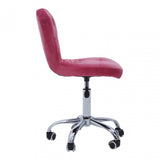 Pink Velvet Home Office Chair with Swivel Base