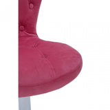 Pink Velvet Home Office Chair with Swivel Base