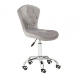 Grey Velvet Rolling Home Office Chair, Grey