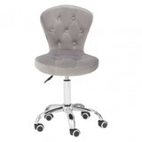 Grey Velvet Rolling Home Office Chair, Grey