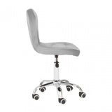 Grey Velvet Rolling Home Office Chair, Grey