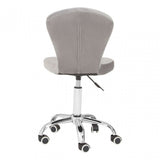 Grey Velvet Rolling Home Office Chair, Grey