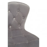 Grey Velvet Rolling Home Office Chair, Grey