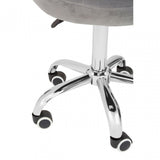 Grey Velvet Rolling Home Office Chair, Grey