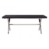 Kerala Black Dining Table With Cross Base