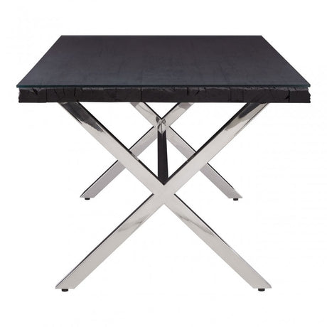 Kerala Black Dining Table With Cross Base