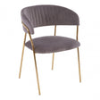 Tamzin Mink Channel Gold Finish Dining Chair, Brown