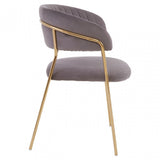 Tamzin Mink Channel Gold Finish Dining Chair, Brown