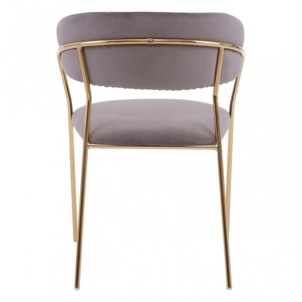 Tamzin Mink Channel Gold Finish Dining Chair, Brown