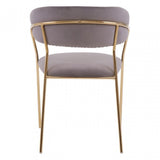 Tamzin Mink Channel Gold Finish Dining Chair, Brown