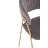 Tamzin Mink Channel Gold Finish Dining Chair, Brown