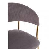 Tamzin Mink Channel Gold Finish Dining Chair, Brown