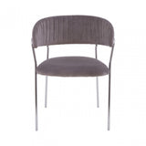 Tamzin Mink Channel Chrome Finish Dining Chair, Brown