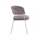 Tamzin Mink Channel Chrome Finish Dining Chair, Brown