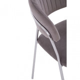 Tamzin Mink Channel Chrome Finish Dining Chair, Brown