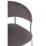 Tamzin Mink Channel Chrome Finish Dining Chair, Brown