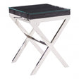 Kerala Black Top Side Table With Cross Base