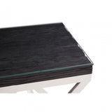 Kerala Black Top Side Table With Cross Base