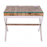 Kerala Natural Top End Table With Cross Base