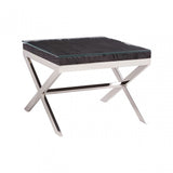 Kerala Black Top End Table With Cross Base