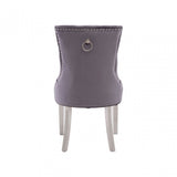 Richmond Grey Velvet Dining Chair, Grey