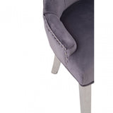 Richmond Grey Velvet Dining Chair, Grey