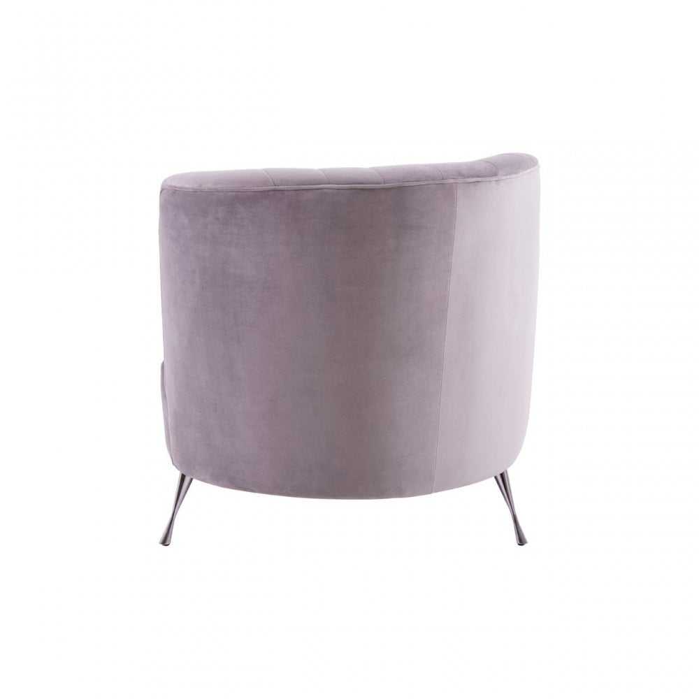 Rene Grey Velvet Chaise Longue, Grey