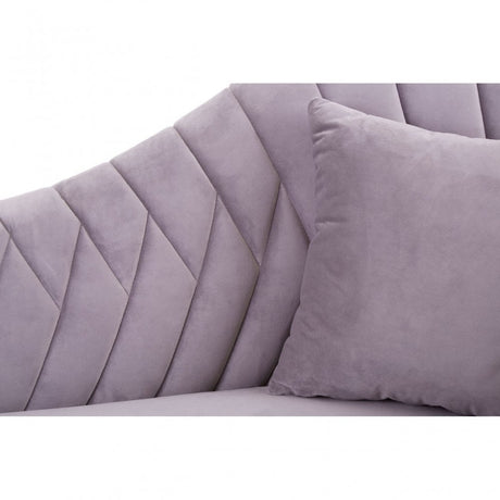 Rene Grey Velvet Chaise Longue, Grey