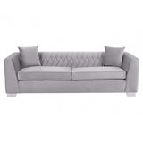 Rashika 3 Seat Grey Velvet Sofa, Grey