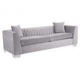 Rashika 3 Seat Grey Velvet Sofa, Grey