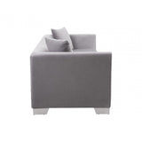 Rashika 3 Seat Grey Velvet Sofa, Grey