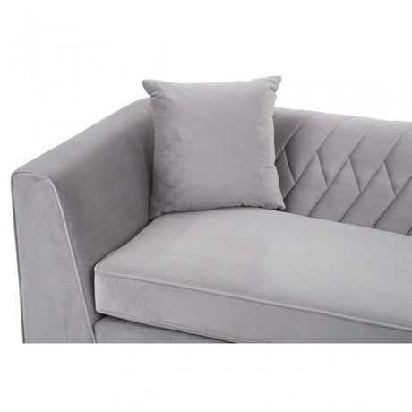 Rashika 3 Seat Grey Velvet Sofa, Grey