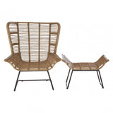 Manado Lounge Chair And Footstool, Natural