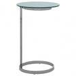 Oria End Table with White Marble Effect Glass Top, White